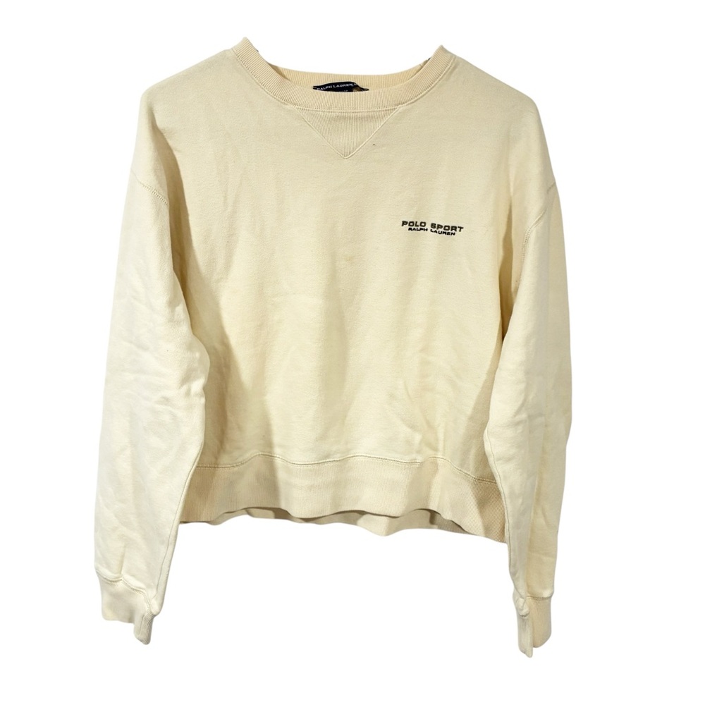 Ralph Lauren Sport Made in the USA Women's Large Pale Yellow Sweatshirt Pullover